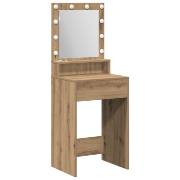 vidaXL Καθρέφτης με LED Φώταartisan oak 50x41x135 εκ