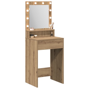 vidaXL Καθρέφτης με LED Φώταartisan oak 50x41x135 εκ