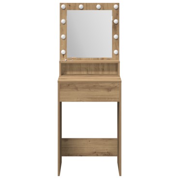 vidaXL Καθρέφτης με LED Φώταartisan oak 50x41x135 εκ