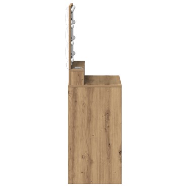 vidaXL Καθρέφτης με LED Φώταartisan oak 50x41x135 εκ