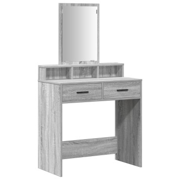 vidaXL Καθρέφτης με Συρτάρια Γκρι Σοναμά 79x41x140 εκ