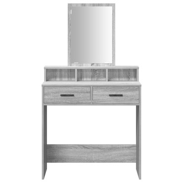 vidaXL Καθρέφτης με Συρτάρια Γκρι Σοναμά 79x41x140 εκ