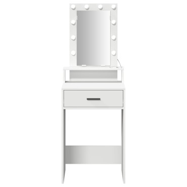 vidaXL Τουαλέτα με Φώτα LED Λευκή 50x41x140 εκ 1 τεμ.