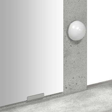 vidaXL Τουαλέτα με LED Φωτισμό Γκρι Μπετό 79x41x140 εκ 1 τεμ.