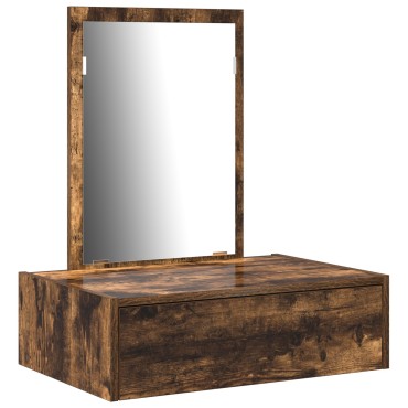 vidaXL Τοίχου Καθρέφτης Γ Dressing Table Καπνιστό Δρυς 60x40x70 εκ