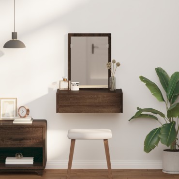 vidaXL Τοίχου Ριχείο Τραπέζι Καφέ Δρυός 60x40x70cm