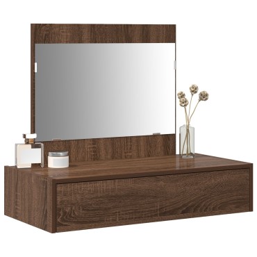 vidaXL Επιτραπέζιο Καθρέφτης Καφέ Δρυς 83x40x70cm