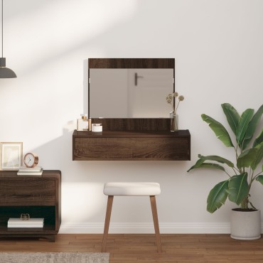 vidaXL Επιτραπέζιο Καθρέφτης Καφέ Δρυς 83x40x70cm