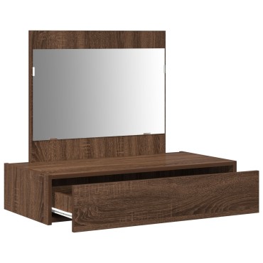 vidaXL Επιτραπέζιο Καθρέφτης Καφέ Δρυς 83x40x70cm