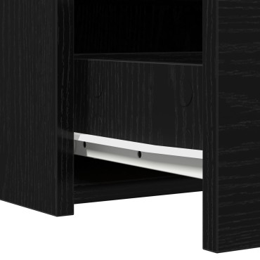 vidaXL Τραπεζάκι Μακιγιάζ Τοίχου με LED Φώτα - Μαύρη Δρυός