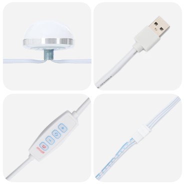 vidaXL Τραπέζι Μακιγιάζ στον Τοίχο με LED Φώτα Δρυς Sonoma 83x40x70cm