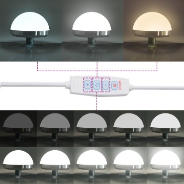 vidaXL Τραπέζι Μακιγιάζ στον Τοίχο με LED Φώτα Δρυς Sonoma 83x40x70cm