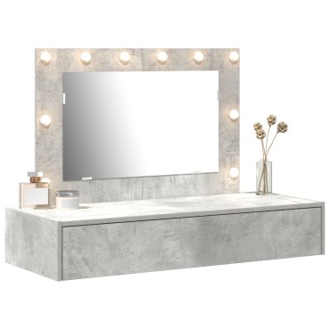 vidaXL Επιτοίχιο Dressing Table με LED Φώτα σε Concrete Grey