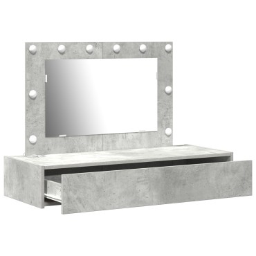 vidaXL Επιτοίχιο Dressing Table με LED Φώτα σε Concrete Grey