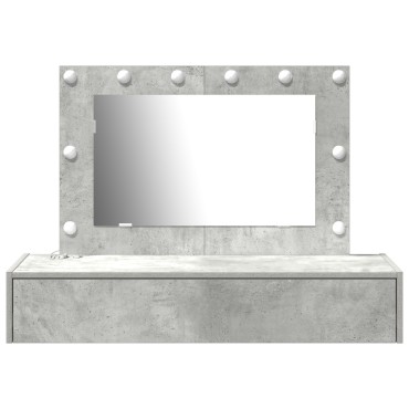 vidaXL Επιτοίχιο Dressing Table με LED Φώτα σε Concrete Grey