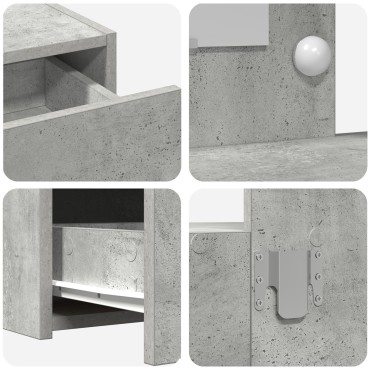 vidaXL Επιτοίχιο Dressing Table με LED Φώτα σε Concrete Grey