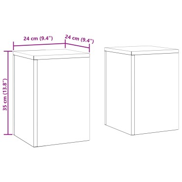 vidaXL Εξωτερικές Βάσεις Φυτών Pillar 2 τεμ Μαύρο 24x24x35 εκ Ατσάλι