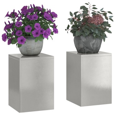 VidaXL Στήριγμα Φυτών Εξωτερικού Χώρου 2 τμχ 24x24x35 εκ Ανοξείδωτο ατσάλι