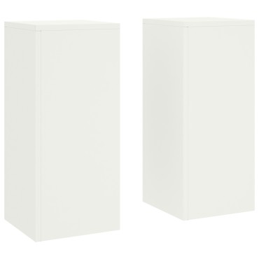 vidaXL Εξωτερικές Σταντ Φυτών σετ 2 σε λευκό, 24x24x55 εκ, Ατσάλι