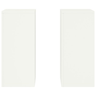vidaXL Εξωτερικές Σταντ Φυτών σετ 2 σε λευκό, 24x24x55 εκ, Ατσάλι