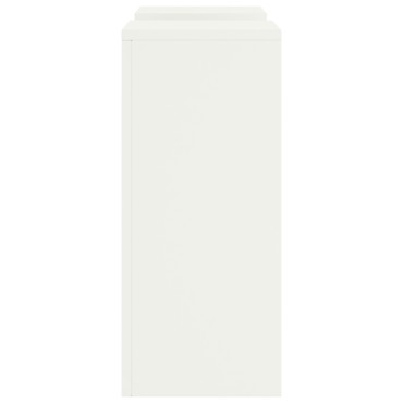 vidaXL Εξωτερικές Σταντ Φυτών σετ 2 σε λευκό, 24x24x55 εκ, Ατσάλι