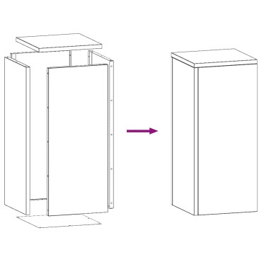 vidaXL Εξωτερικές Σταντ Φυτών σετ 2 σε λευκό, 24x24x55 εκ, Ατσάλι