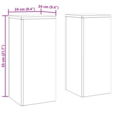 vidaXL Σταντ Φυτών Εξωτερικού Χώρου Στήλη 2 τμχ 24x24x55 εκ Γλάστρα από Καιρό