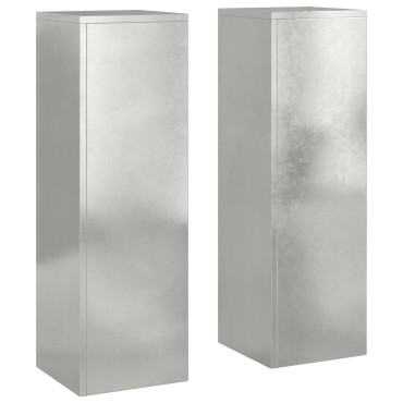 vidaXL Εξωτερικοί Στηρίγματα Φυτών Στήλη 2 τμχ 24x24x75 εκ Ανοξείδωτο ατσάλι