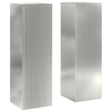 vidaXL Υπαίθρια Σταντ Φυτών Πυλώνας 2 τμχ 24x24x75 εκ Γαλβανισμένο Ατσάλι