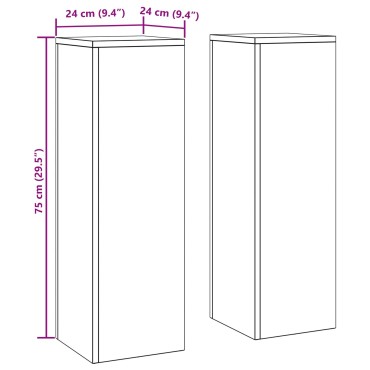vidaXL Υπαίθριες Στήλες Φυτών 2 τεμ 24x24x75 εκ Υποβαθμισμένο Ατσάλι