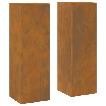 vidaXL Υπαίθριες Στήλες Φυτών 2 τεμ 24x24x75 εκ Υποβαθμισμένο Ατσάλι