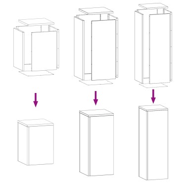 VidaXL Εξωτερικές βάσεις φυτών Pillar 3 pcs Λευκό Ατσάλι