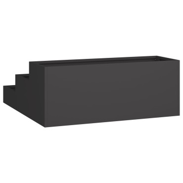 vidaXL Γλάστρα Κήπου 3-Επίπεδη 90x90x35 εκ Μαύρο Ατσάλι