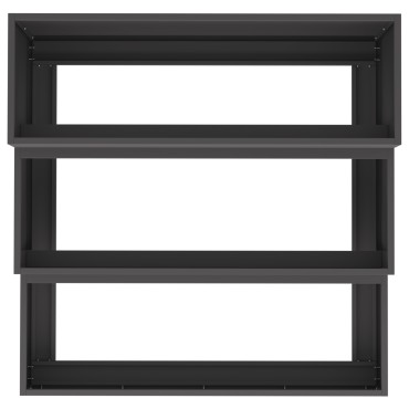 vidaXL Γλάστρα Κήπου 3-Επίπεδη 90x90x35 εκ Μαύρο Ατσάλι