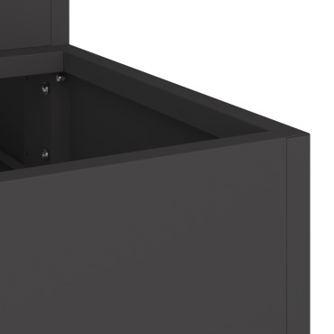 vidaXL Γλάστρα Κήπου 3-Επίπεδη 90x90x35 εκ Μαύρο Ατσάλι