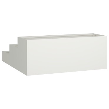 vidaXL Γλάστρα Κήπου 3-Επιπέδων 90x90x35 εκ Λευκός Χάλυβας