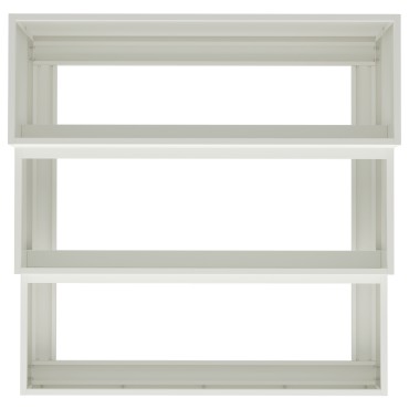 vidaXL Γλάστρα Κήπου 3-Επιπέδων 90x90x35 εκ Λευκός Χάλυβας
