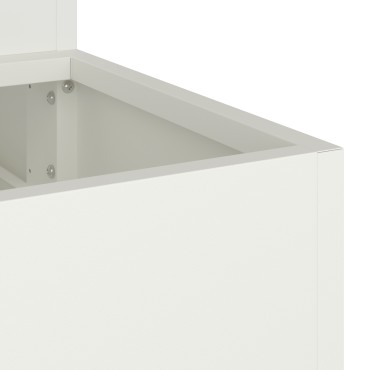 vidaXL Γλάστρα Κήπου 3-Επιπέδων 90x90x35 εκ Λευκός Χάλυβας