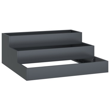 vidaXL Γλάστρα 3-επιπέδων 90x90x35 εκ Ανθρακί Ατσάλι