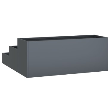 vidaXL Γλάστρα 3-επιπέδων 90x90x35 εκ Ανθρακί Ατσάλι