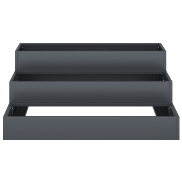 vidaXL Γλάστρα 3-επιπέδων 90x90x35 εκ Ανθρακί Ατσάλι