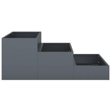 vidaXL Γλάστρα 3-επιπέδων 90x90x35 εκ Ανθρακί Ατσάλι