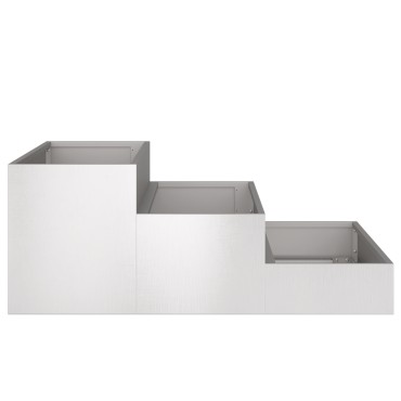 vidaXL Γλάστρα Κήπου 3-Τεμάχιο 90x90x35 εκ Ανοξείδωτος Χάλυβας