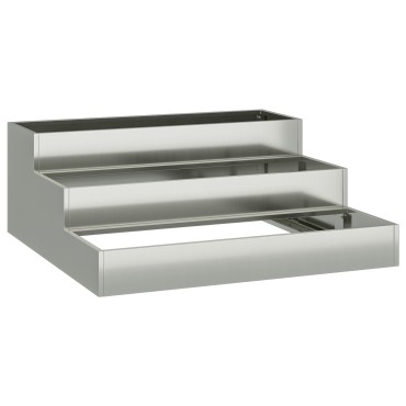 vidaXL Γλάστρα Κήπου 3-Τάξη 90x90x35 εκ Γαλβανισμένος Χάλυβας