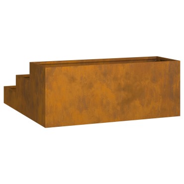vidaXL Γλάστρα Κήπου 3-Στρώματος 90x90x35 εκ Ατσάλι καιρικοποιημένου