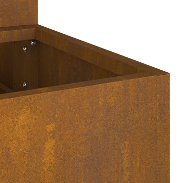 vidaXL Γλάστρα Κήπου 3-Στρώματος 90x90x35 εκ Ατσάλι καιρικοποιημένου