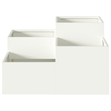 vidaXL Γλάστρα Κήπου 80x80x48 εκ. Λευκό Ατσάλι