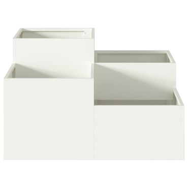 vidaXL Γλάστρα Κήπου 80x80x48 εκ. Λευκό Ατσάλι
