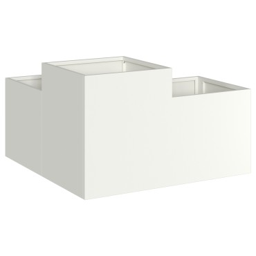 vidaXL Γλάστρα Κήπου 100x100x48 εκ Λευκό Ατσάλι