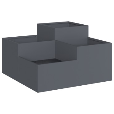 vidaXL Κήπος Γλάστρα 100x100x48 εκ. Ανθρακί Ατσάλι
